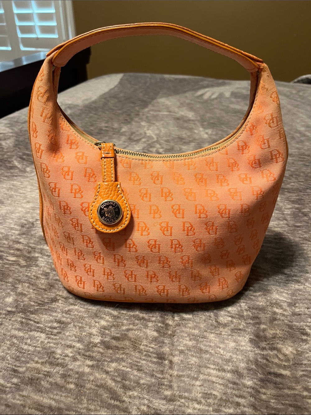 Dooney & Bourke Orange Monogram Hobo Shoulder Bag